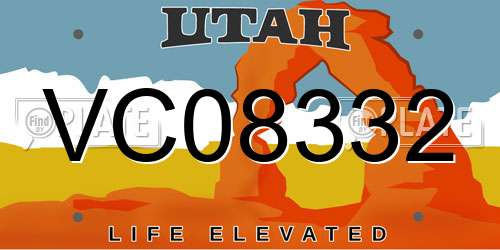 VC08332 Utah License Plate