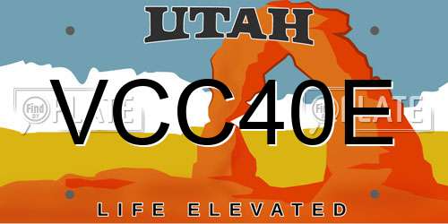 VCC40E Utah License Plate