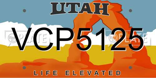 VCP5125 Utah License Plate
