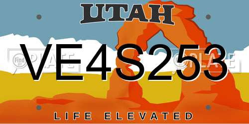 VE4S253 Utah License Plate