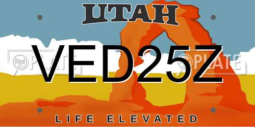 VED25Z Utah License Plate