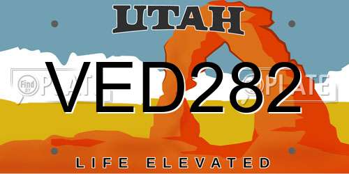 VED282 Utah License Plate