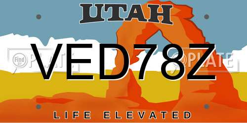 VED78Z Utah License Plate