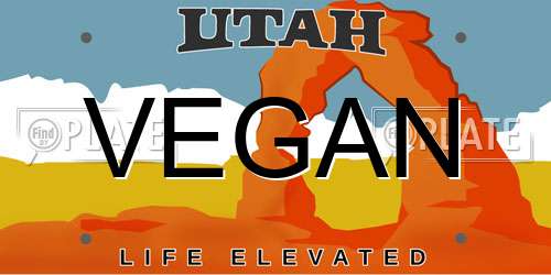 VEGAN Utah License Plate