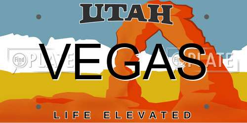 VEGAS Utah License Plate