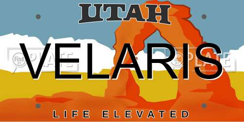 VELARIS Utah License Plate