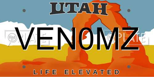 VEN0MZ Utah License Plate