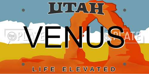 VENUS Utah License Plate