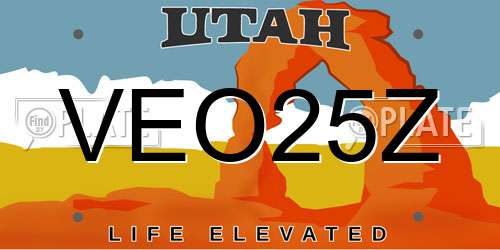 VEO25Z Utah License Plate