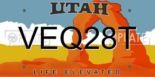 VEQ28T Utah License Plate