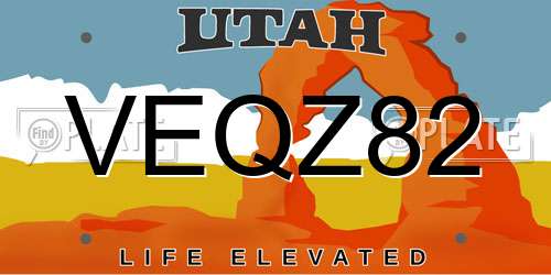VEQZ82 Utah License Plate