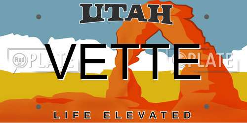 VETTE Utah License Plate