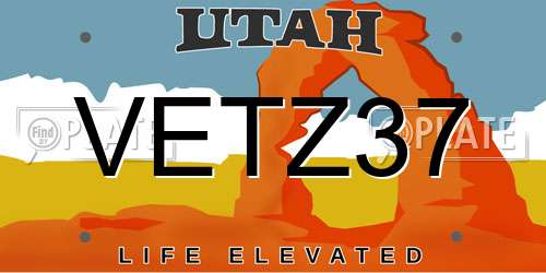 VETZ37 Utah License Plate