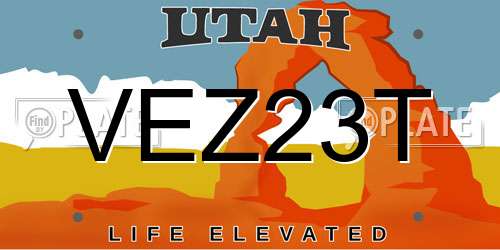 VEZ23T Utah License Plate