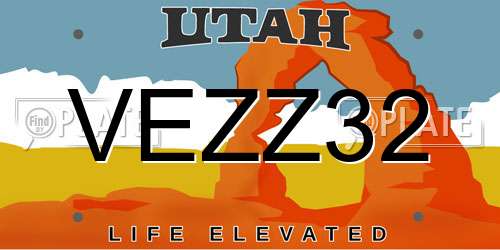 VEZZ32 Utah License Plate