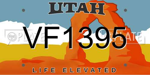 VF1395 Utah License Plate