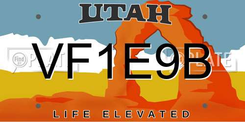 VF1E9B Utah License Plate
