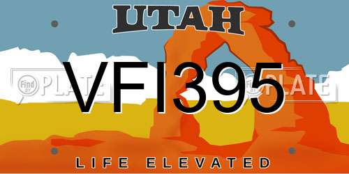 VFI395 Utah License Plate