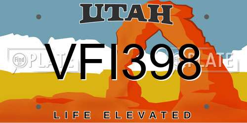VFI398 Utah License Plate