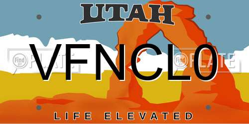 VFNCL0 Utah License Plate