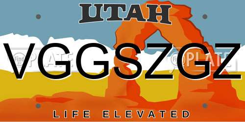 VGGSZGZ Utah License Plate
