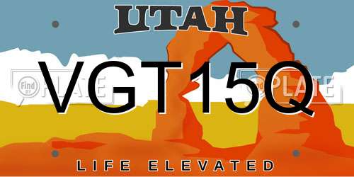 VGT15Q Utah License Plate