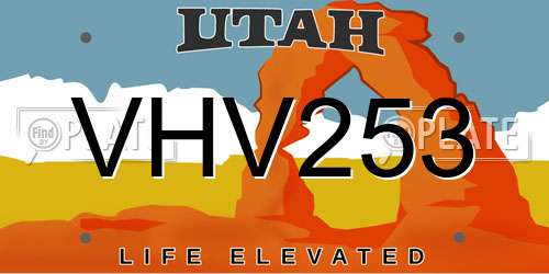 VHV253 Utah License Plate