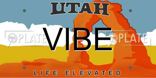 VIBE Utah License Plate
