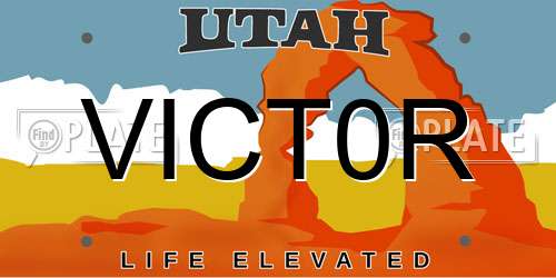 VICT0R Utah License Plate