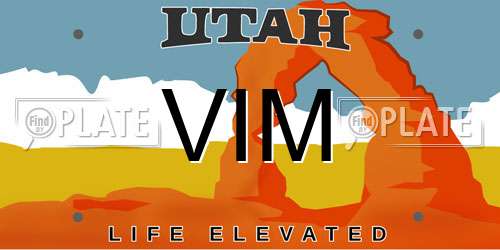 VIM Utah License Plate