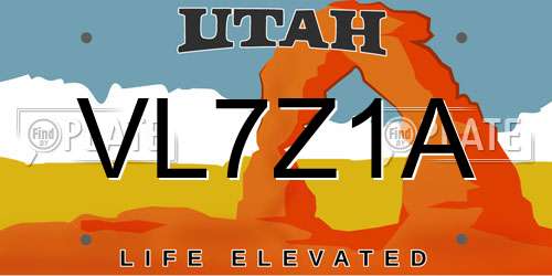 VL7Z1A Utah License Plate