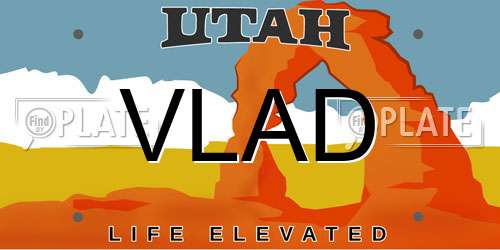 VLAD Utah License Plate
