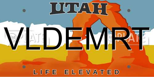 VLDEMRT Utah License Plate