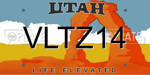 VLTZ14 Utah License Plate