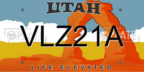 VLZ21A Utah License Plate