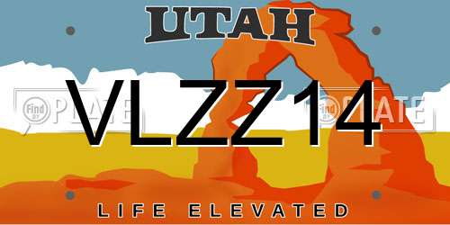 VLZZ14 Utah License Plate