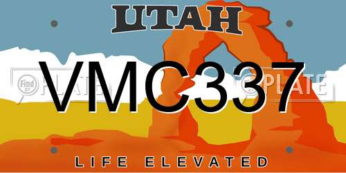 VMC337 Utah License Plate