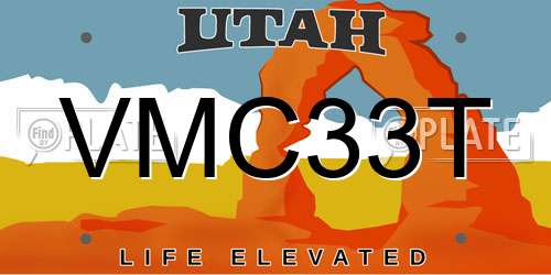 VMC33T Utah License Plate