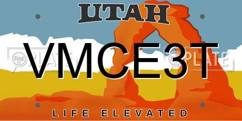 VMCE3T Utah License Plate