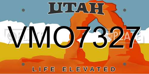 VMO7327 Utah License Plate