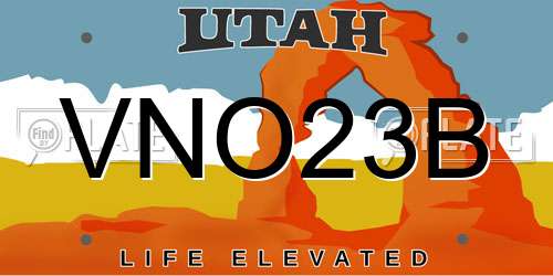 VNO23B Utah License Plate
