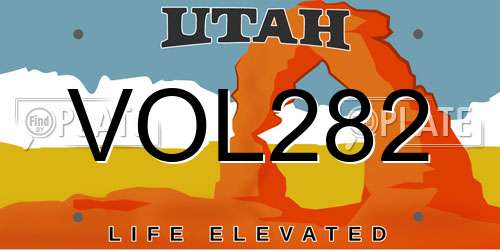 VOL282 Utah License Plate