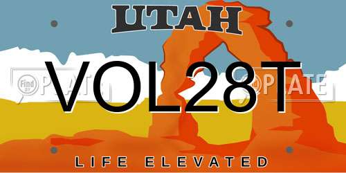 VOL28T Utah License Plate