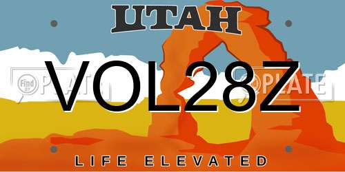 VOL28Z Utah License Plate