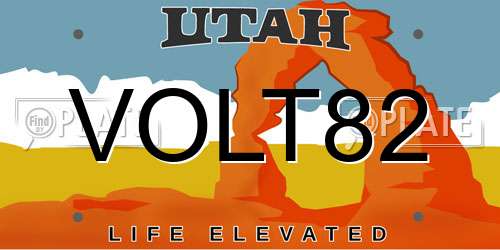 VOLT82 Utah License Plate