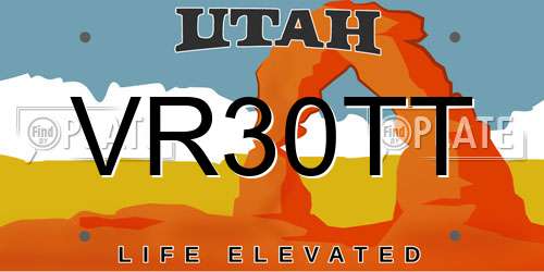 VR30TT Utah License Plate
