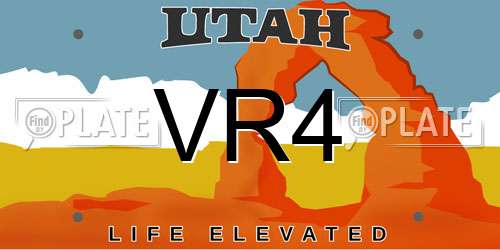 VR4 Utah License Plate
