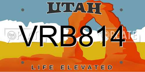 VRB814 Utah License Plate
