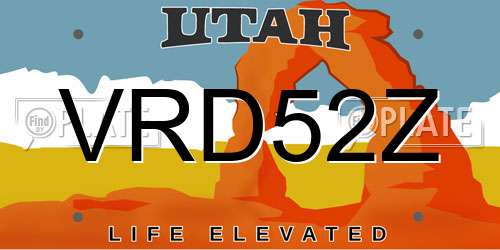 VRD52Z Utah License Plate
