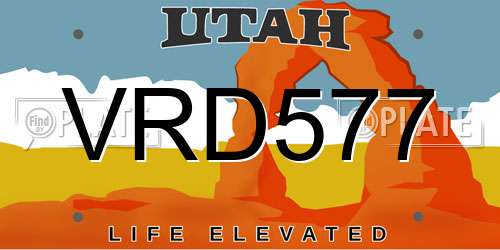 VRD577 Utah License Plate